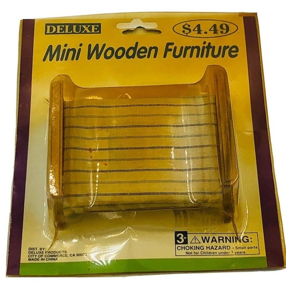 None Other - vintage dollhouse furniture wood bed New in package